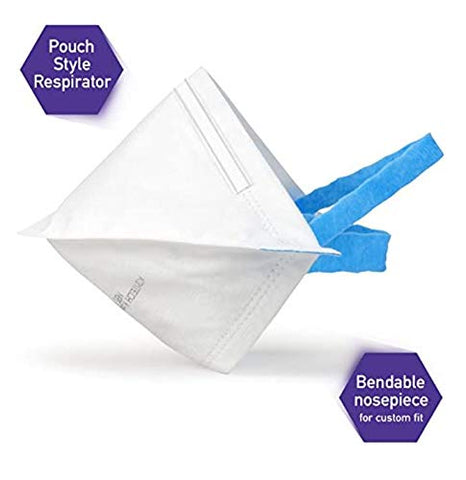 Kimtech N95 pouch respirator nosepiece adjustable for a secure seal.