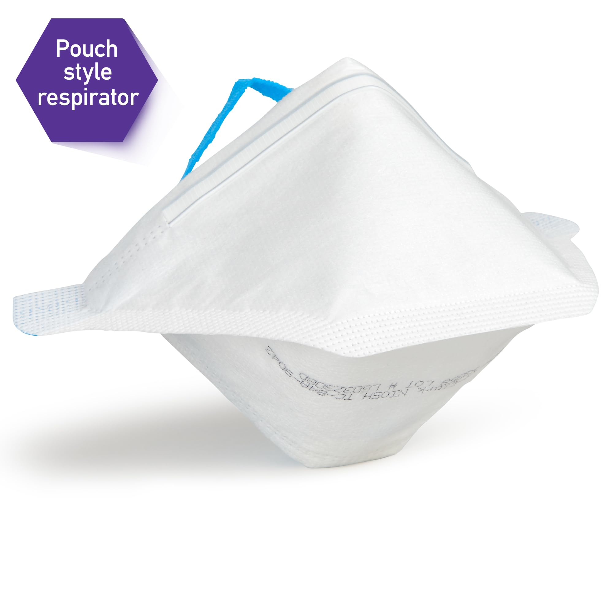 Kimtech N95 pouch respirator packaging shows a 50-count bag for easy stocking