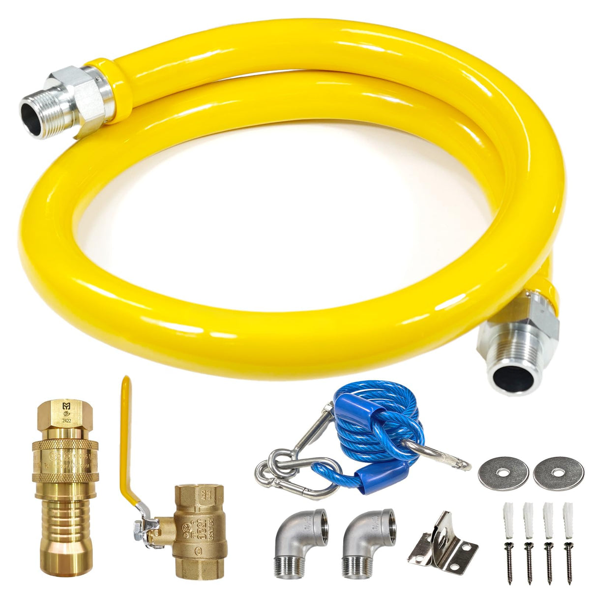 Kinchoix Safety System Kit gas hose connector 48-inch for fast, secure connections in commercial kitchens.