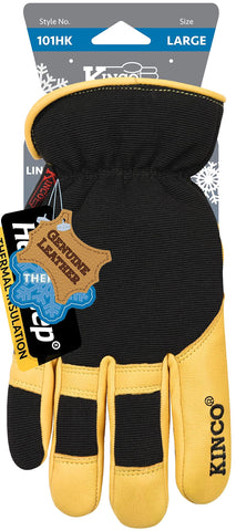 Kinco 101HK wrap-around index finger enhances durability in high-wear zones.