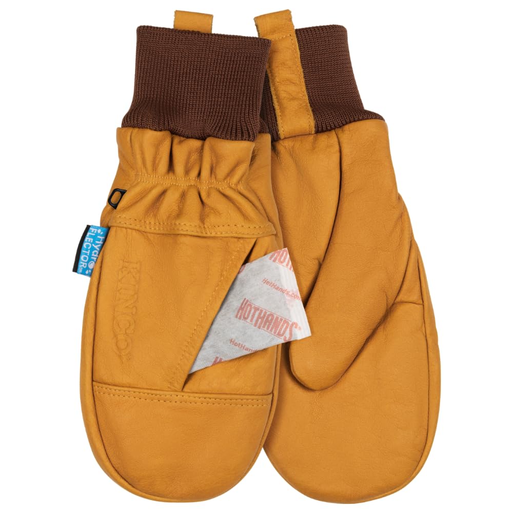 Kinco 1381KWHT-XL aquaHIDE water-resistant buffalo leather protects in wet cold.