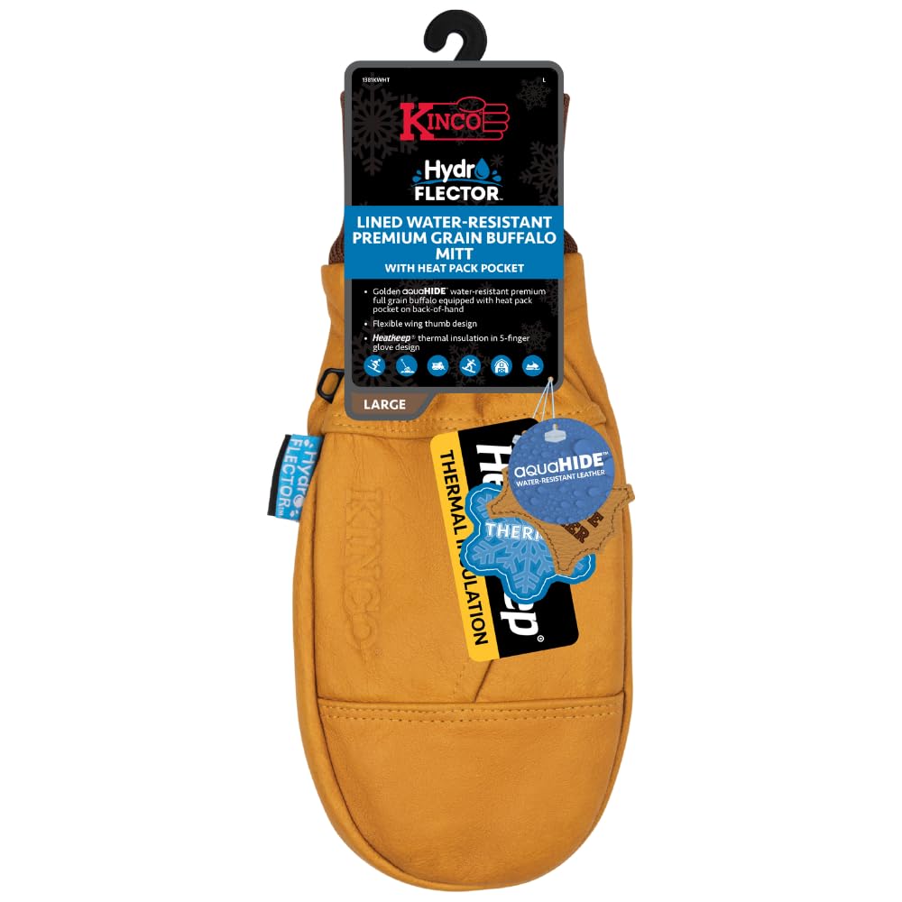 Kinco 1381KWHT-XL Heatkeep insulation keeps fingers warm during outdoor use.