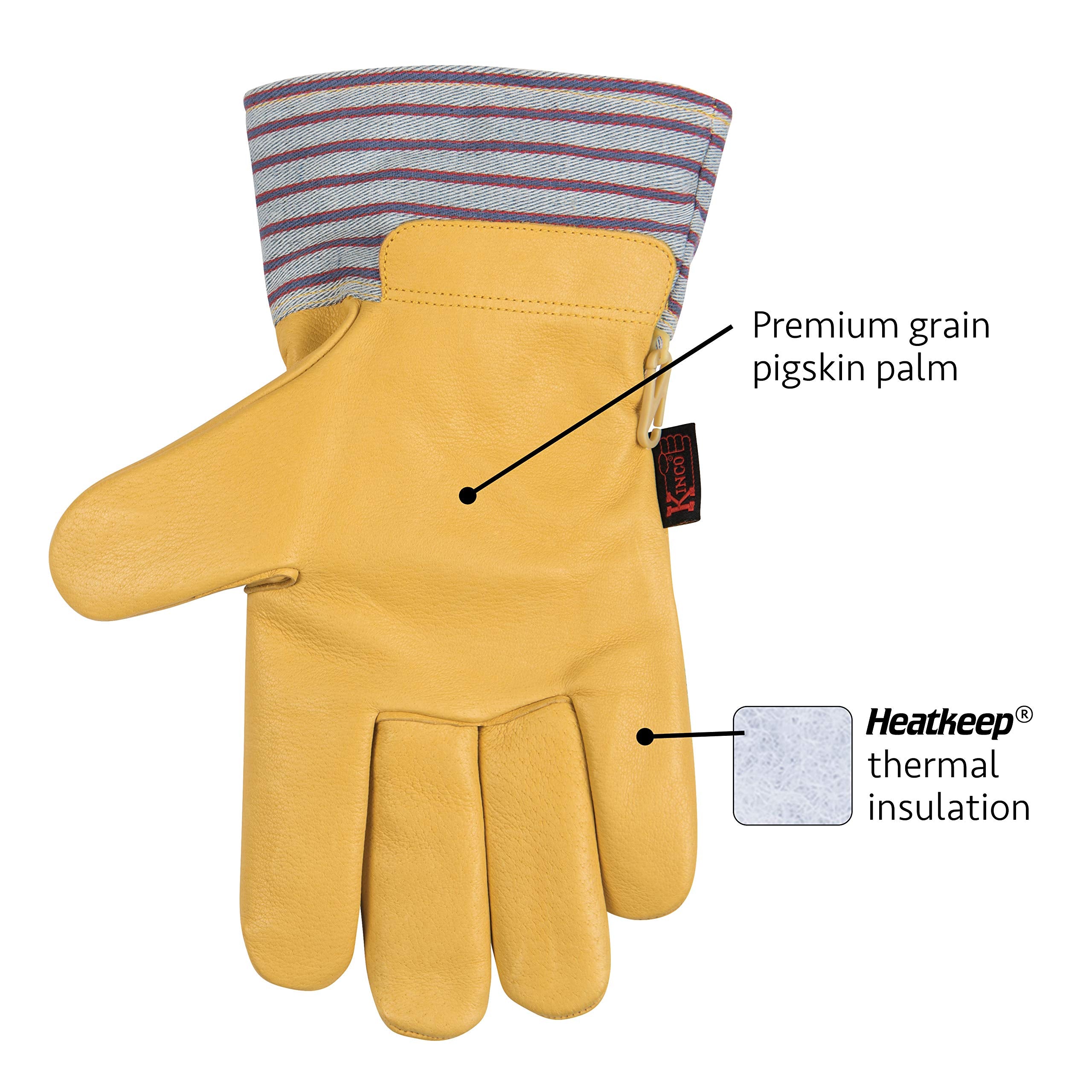 Kinco 1927 pigskin palm provides durable, pliable grip even when wet