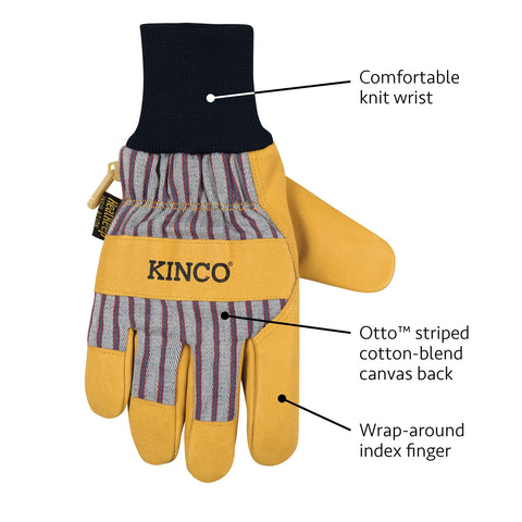 Kinco 1927KW Otto striped canvas back for breathable coverage