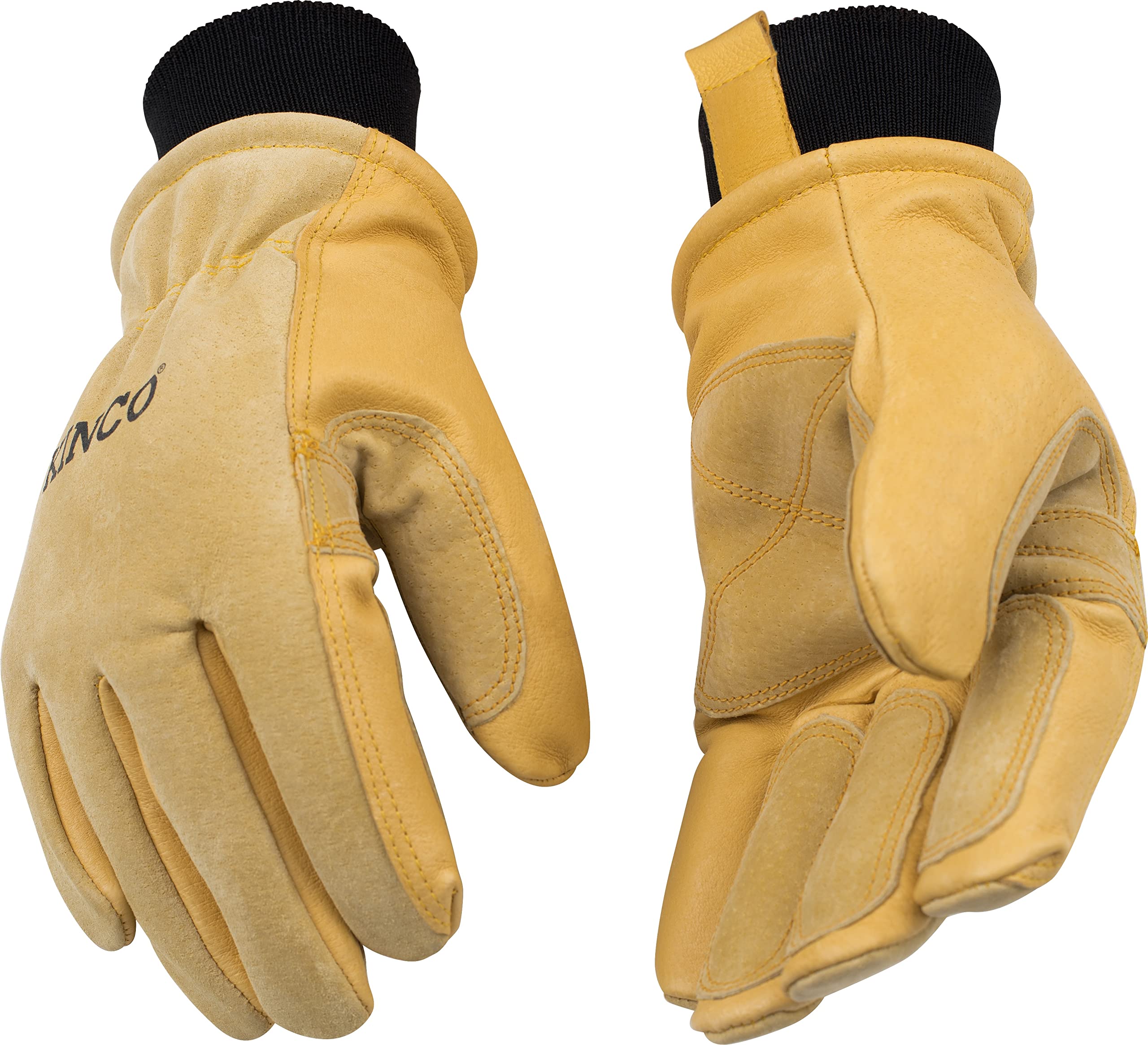 Kinco 901-S glove palm showing durable pigskin leather for strong grip