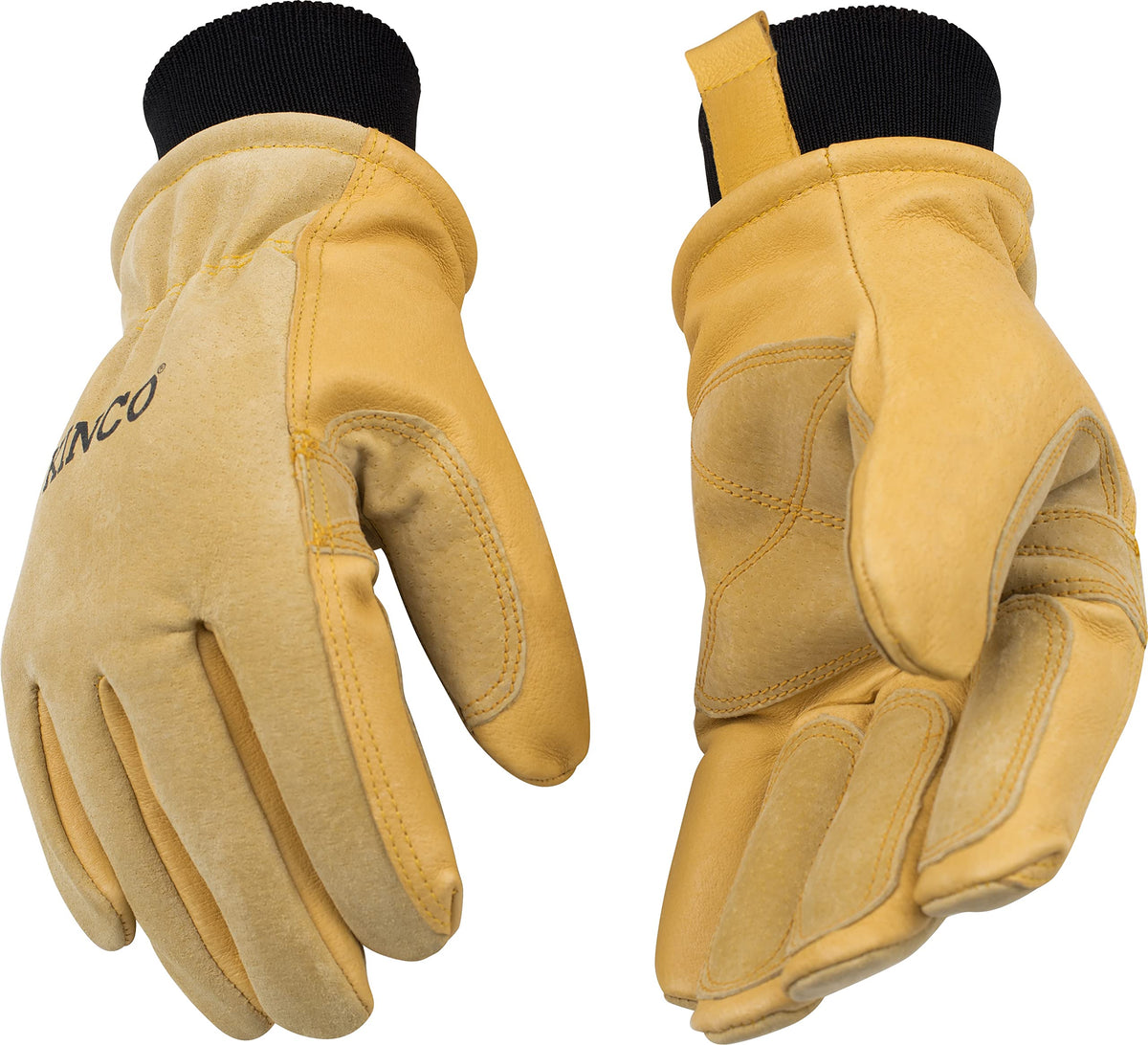 Kinco 901-S glove palm showing durable pigskin leather for strong grip