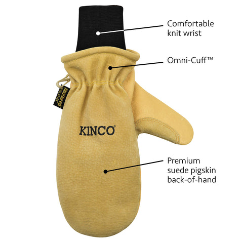 Kinco 901T waterproof-wax-application enhances water resistance during snowy adventures.
