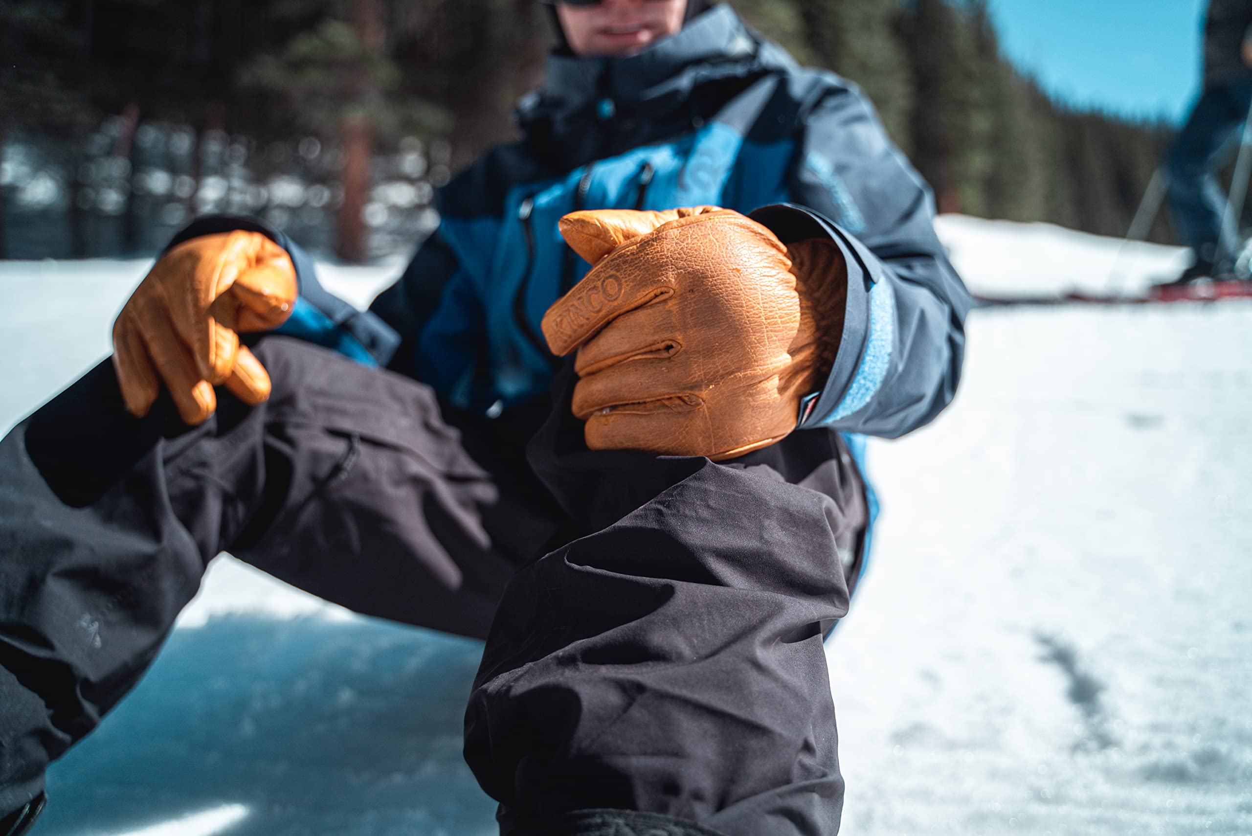Kinco 9084KWP-L Hydroflector glove in action for work or cold-weather activities.