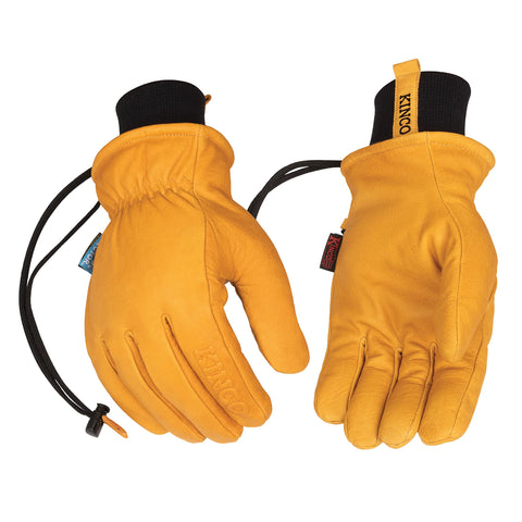 Kinco 9084KWP-L Hydroflector leather texture close-up highlights durability and premium grip.