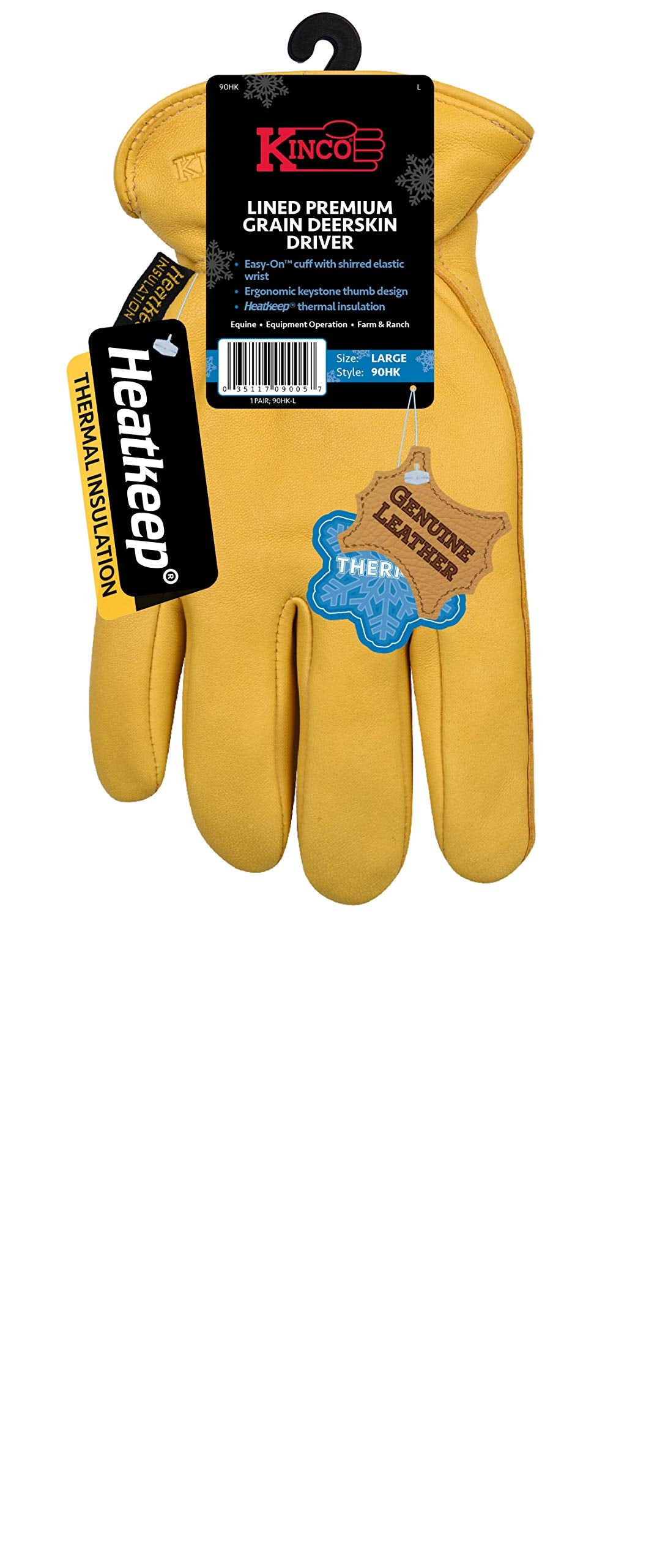Kinco deerskin gloves showcasing keystone thumb for flexible motion and comfort