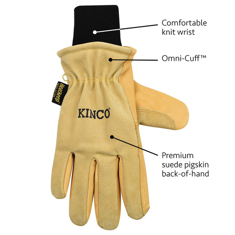 Kinco golden suede back glove providing flexible hand protection