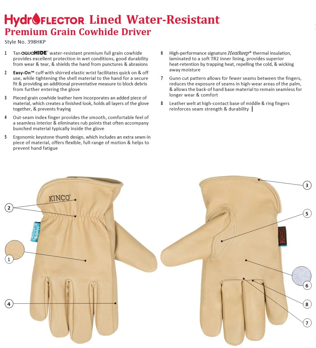 Kinco gloves featuring Heatkeep insulation for warmth in cold environments.