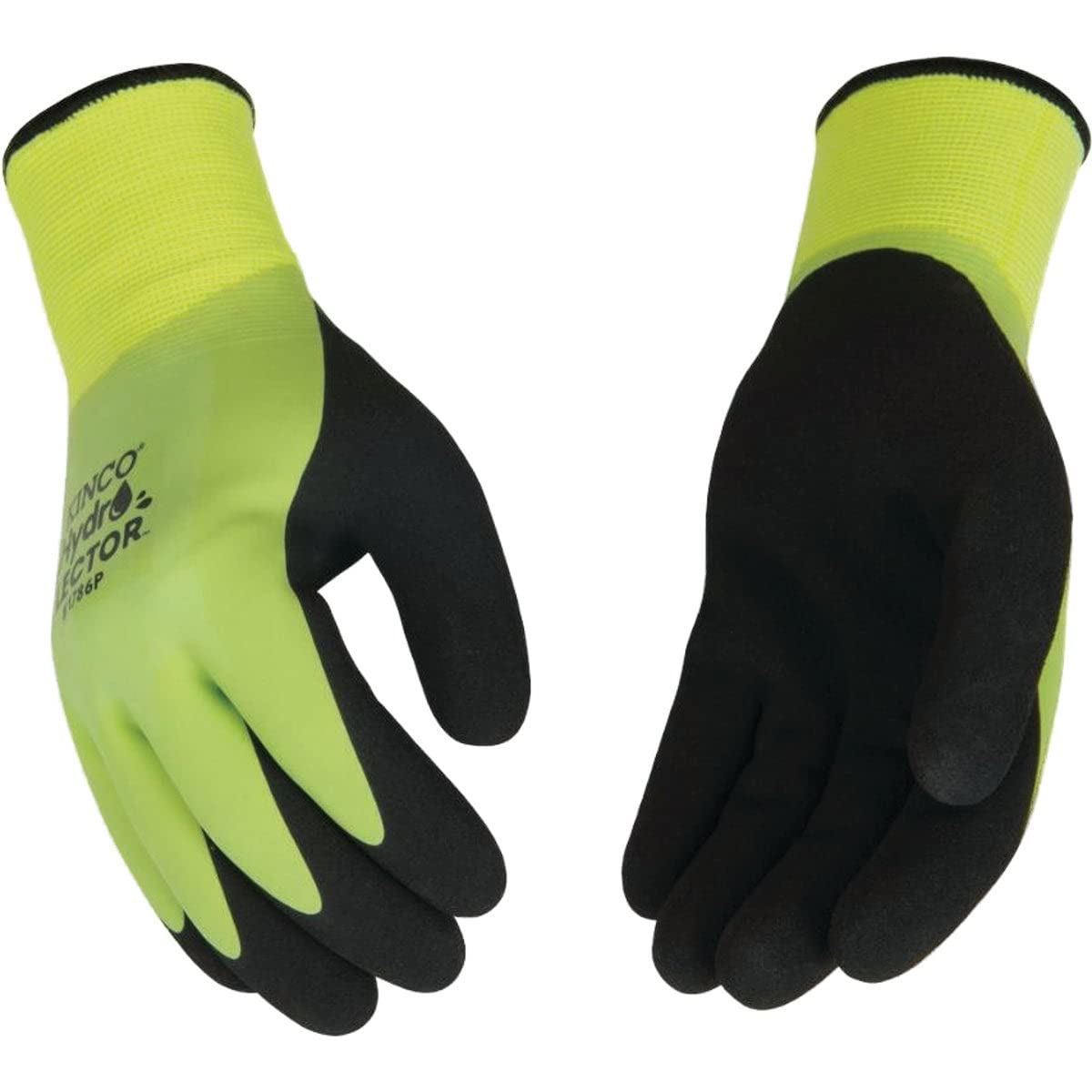 Kinco Hydroflector glove exterior with waterproof latex coating for dry, reliable grip in wet conditions.