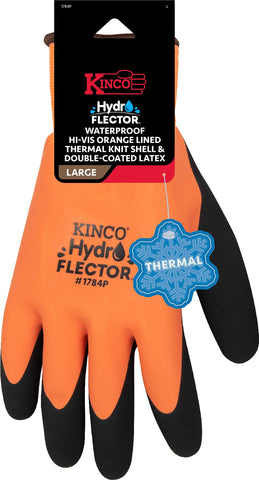 Kinco Hydroflector insulated knit shell keeps hands warm during cold outdoor work.