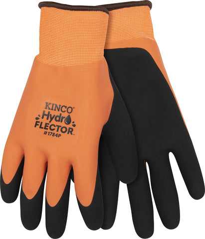 Kinco Hydroflector textured palm grip enhances handling in low temperatures.
