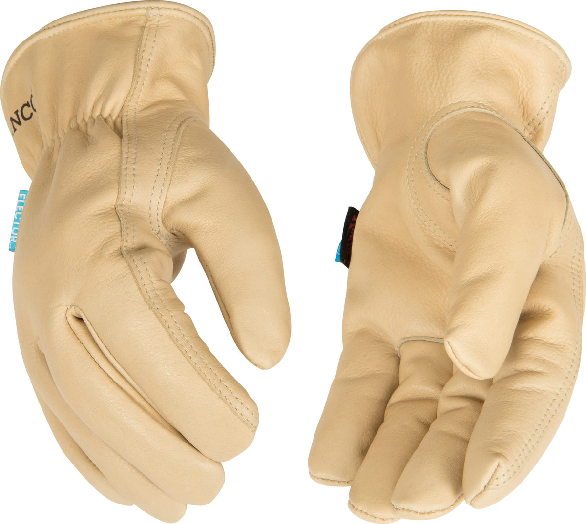 Kinco large beige protective gloves with anti-fatigue keystone thumb for all-day comfort.