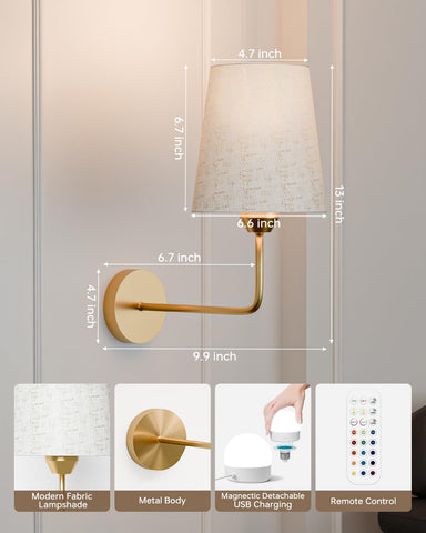 Kindeep battery-operated sconce bulbs detach for easy charging
