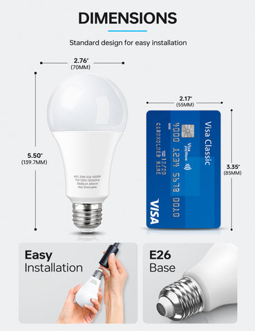 KINDEEP long-life LED bulb lasts over 20,000 hours for low maintenance.