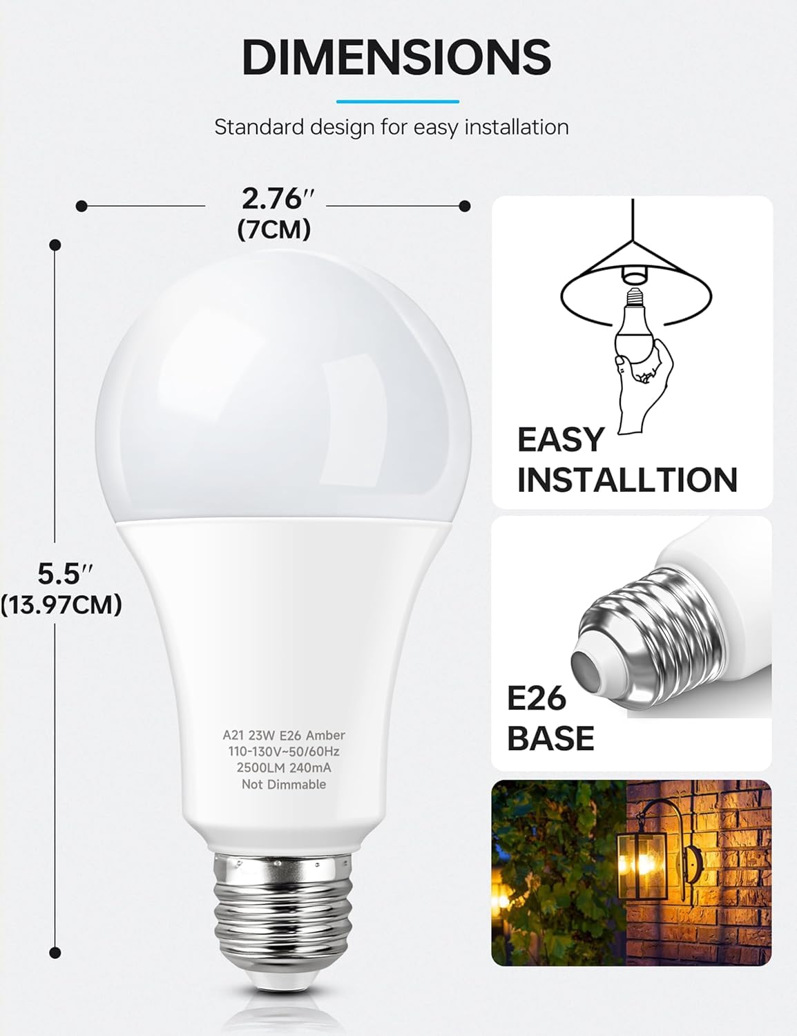 KINDEEP Yellow Bug Light Outdoor long lifespan supports fewer replacements