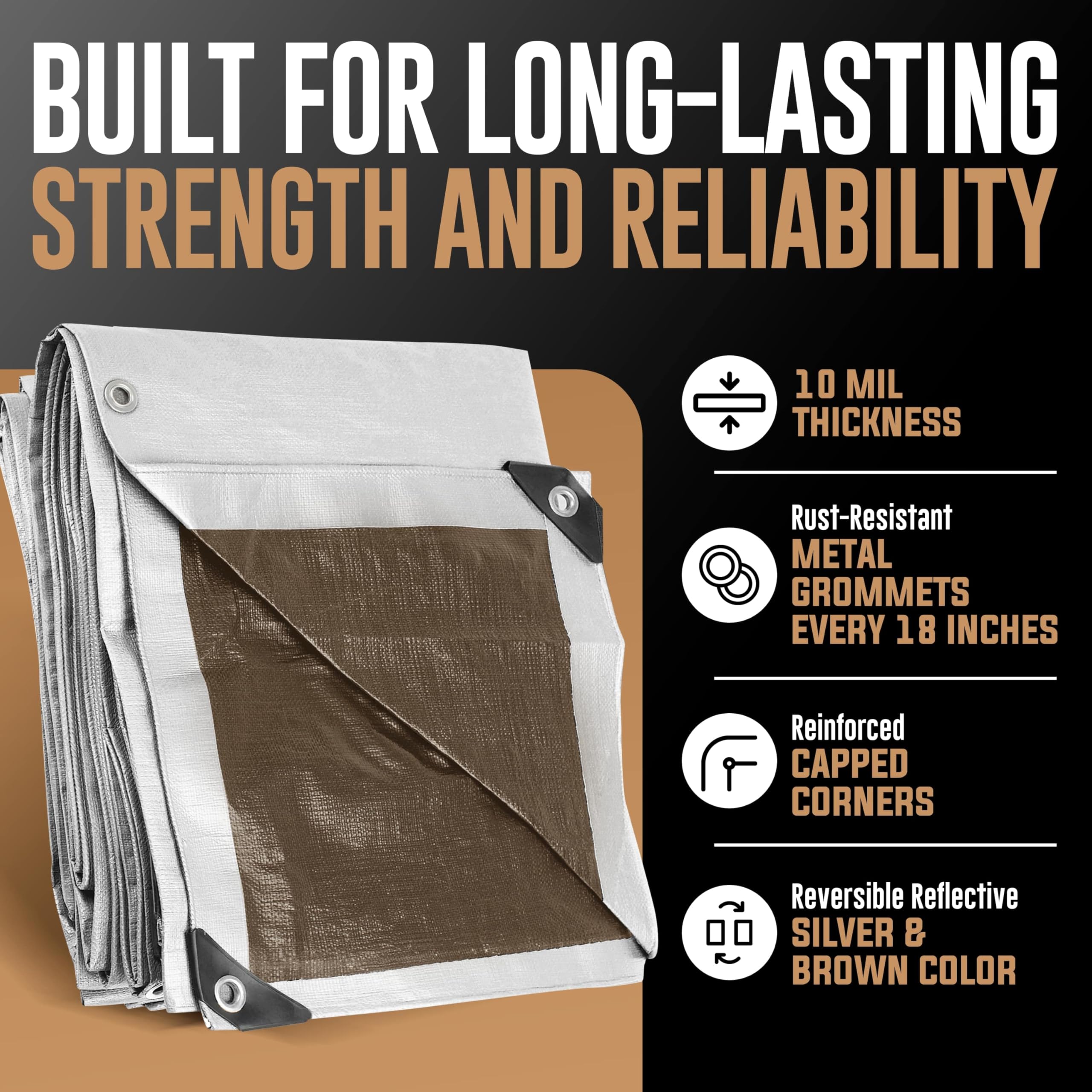 KING-A-MA-JIGS 10 mil thick tarp stands up to tough conditions