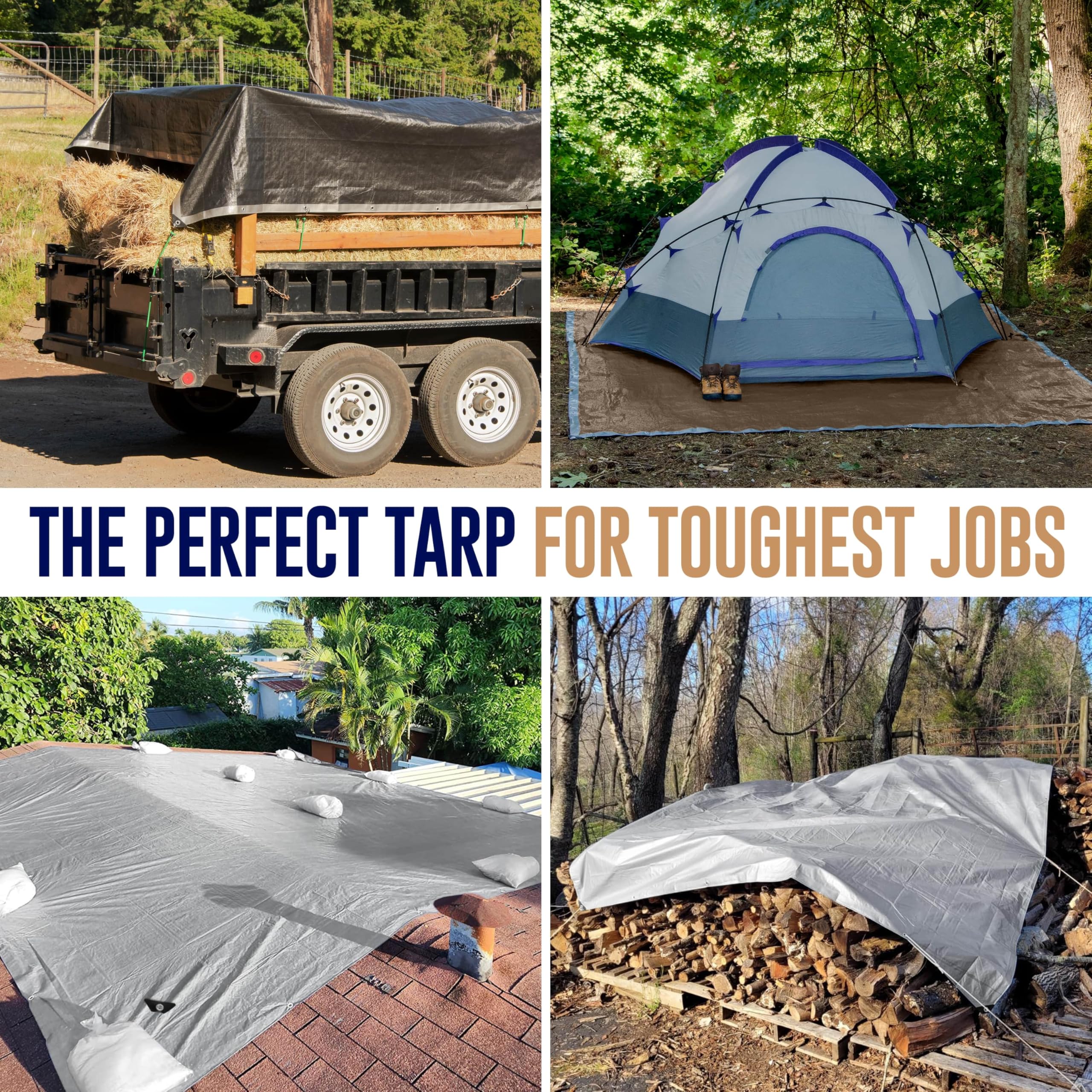 KING-A-MA-JIGS waterproof tarp shields gear from rain