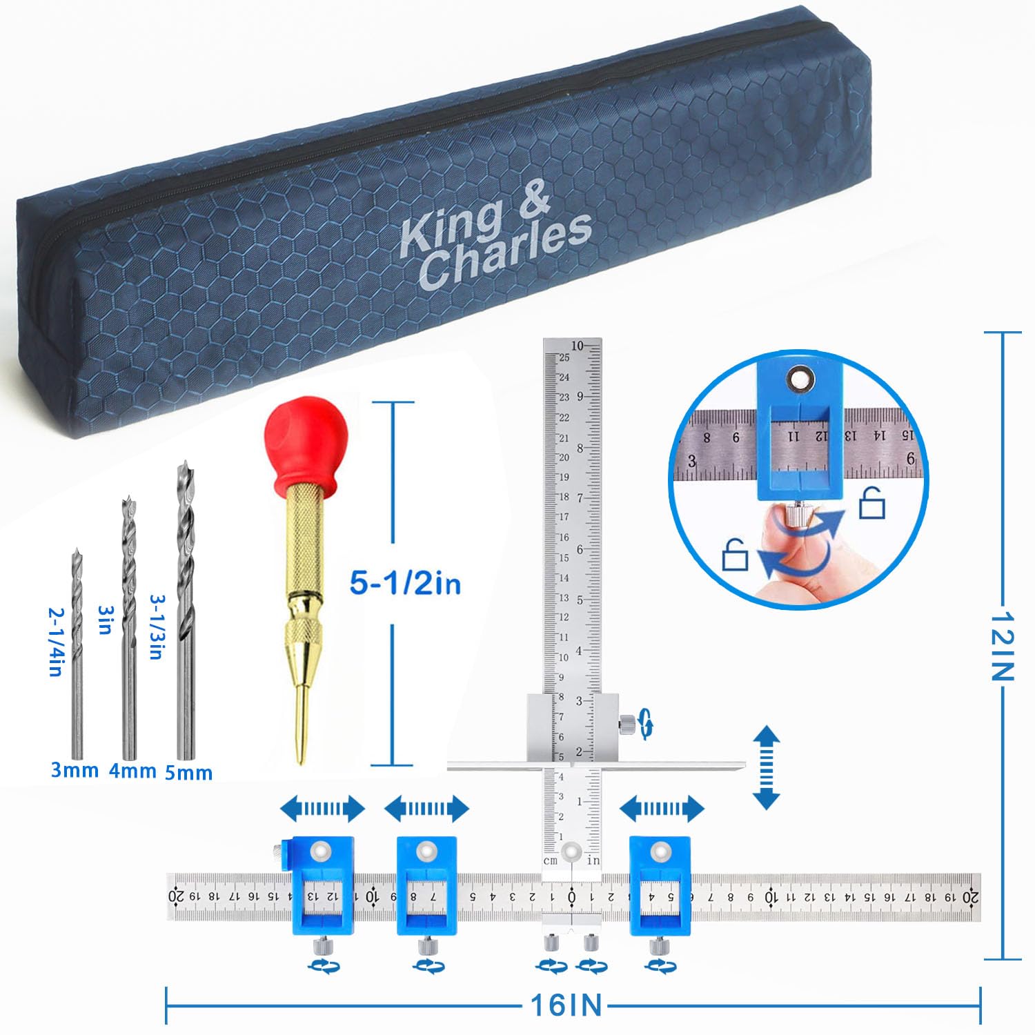 King&Charles jig includes punch bits for clean small holes