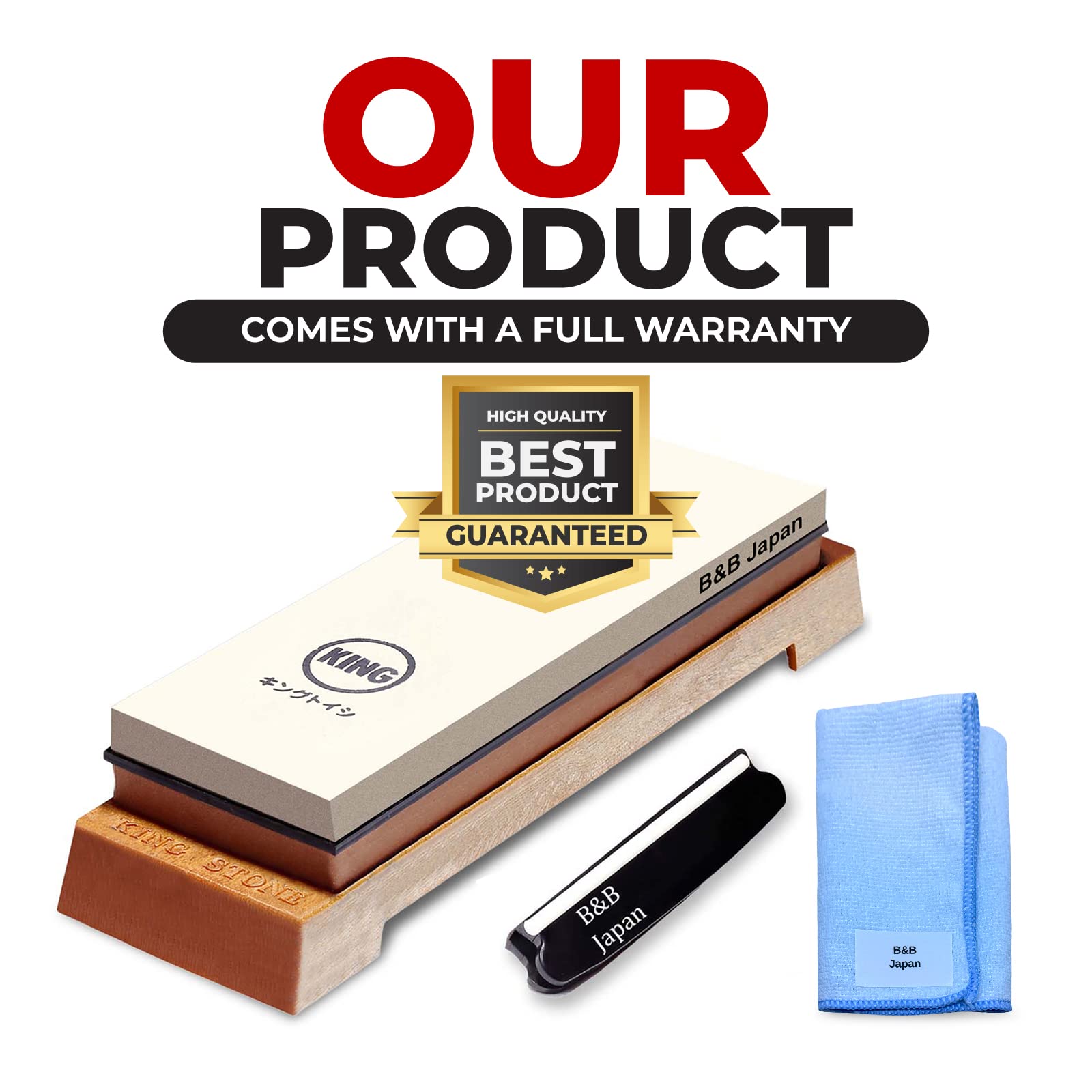 KING Made in Japan whetstone set signals premium quality.