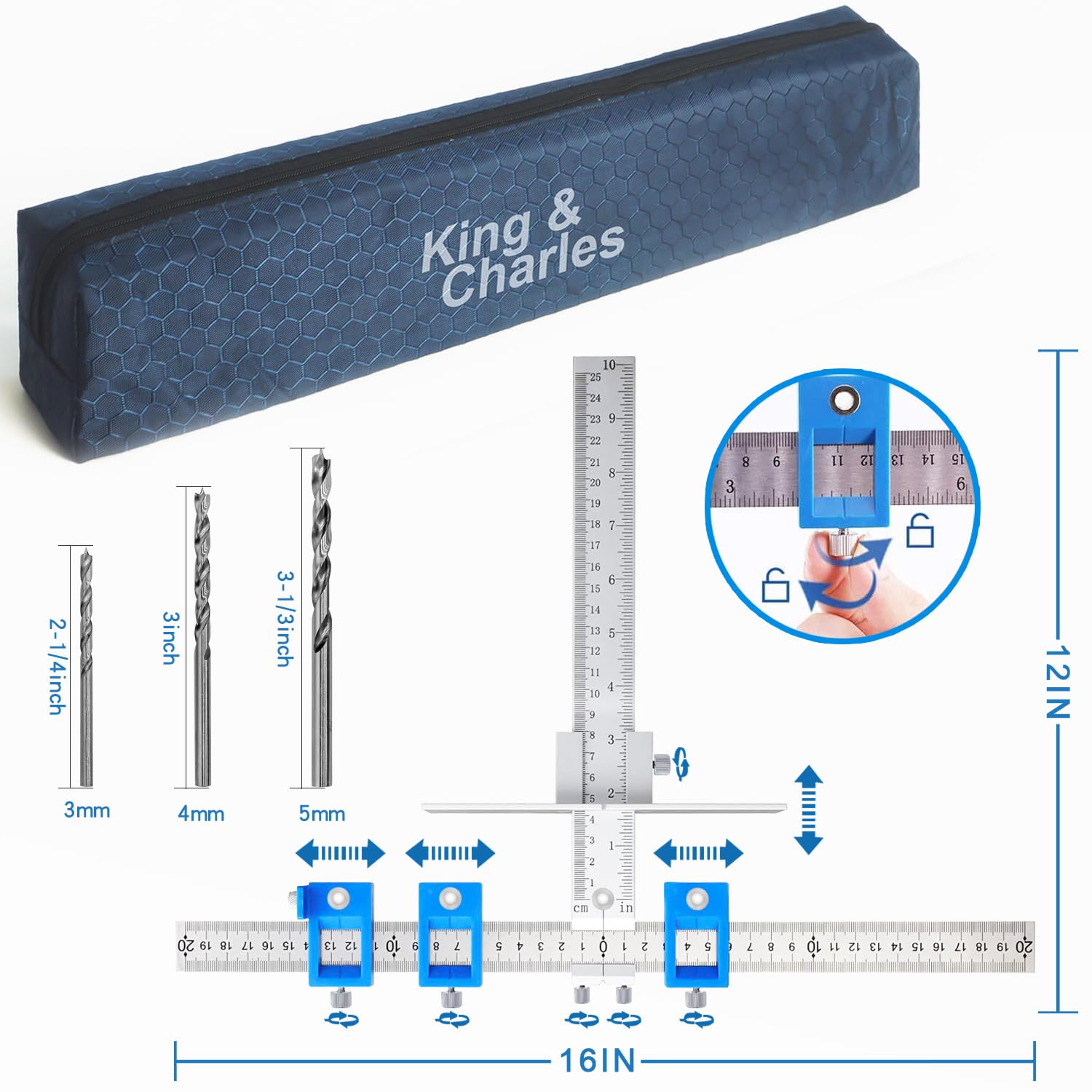 King&Charles three-point wood drill bits delivering clean pilot holes for hardware
