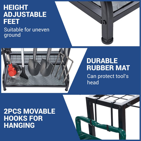 Kingarage tool rack highlights 10 G-hooks and 39 square holes for versatility