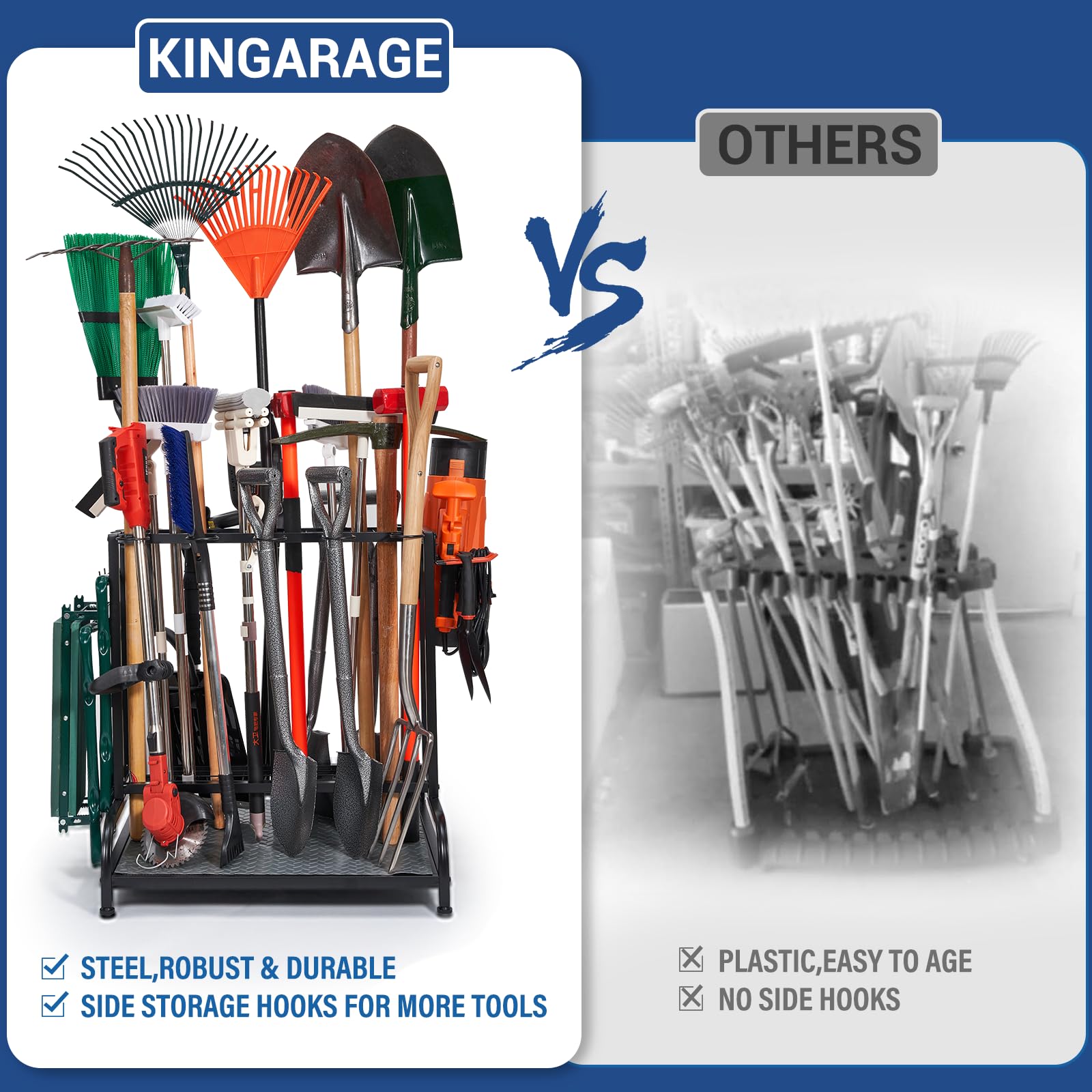 Kingarage organizer comes with easy-assembly hardware for quick setup
