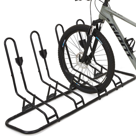 Kingarage four-bike rack front view demonstrates stable, space-saving storage for indoor use.