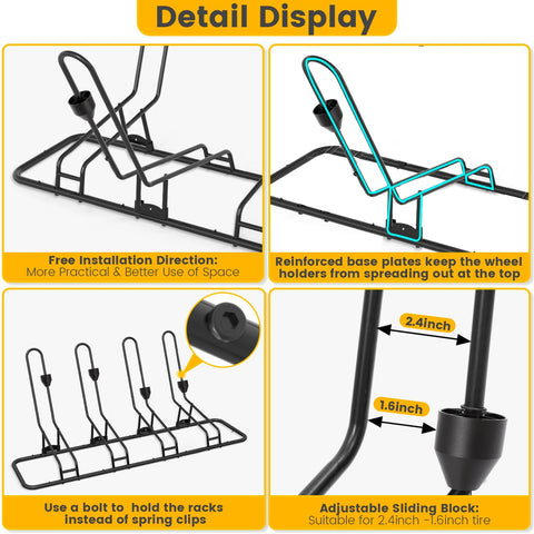 Kingarage four-bike rack stable-base ensures bikes stay upright.