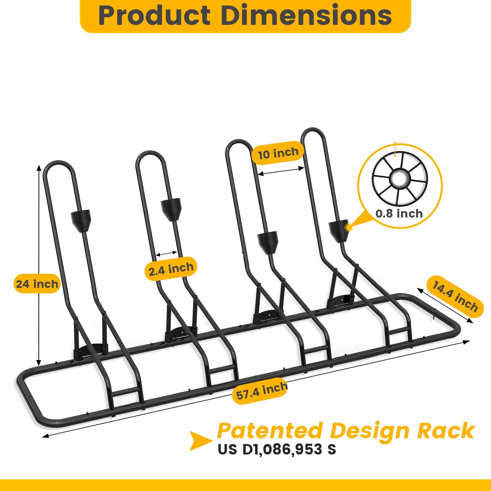 Kingarage four-bike rack weatherproof coating handles outdoor conditions.
