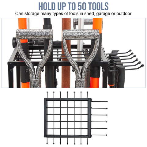 Kingarage heavy-duty steel tool rack designed for durable outdoor use and weather resistance.