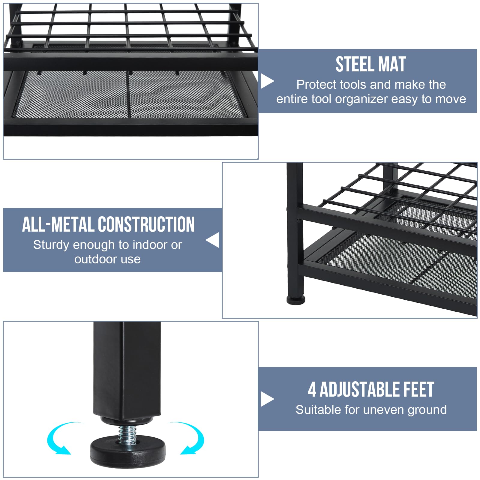 Kingarage yard organization in a compact footprint fits sheds and tight corners.