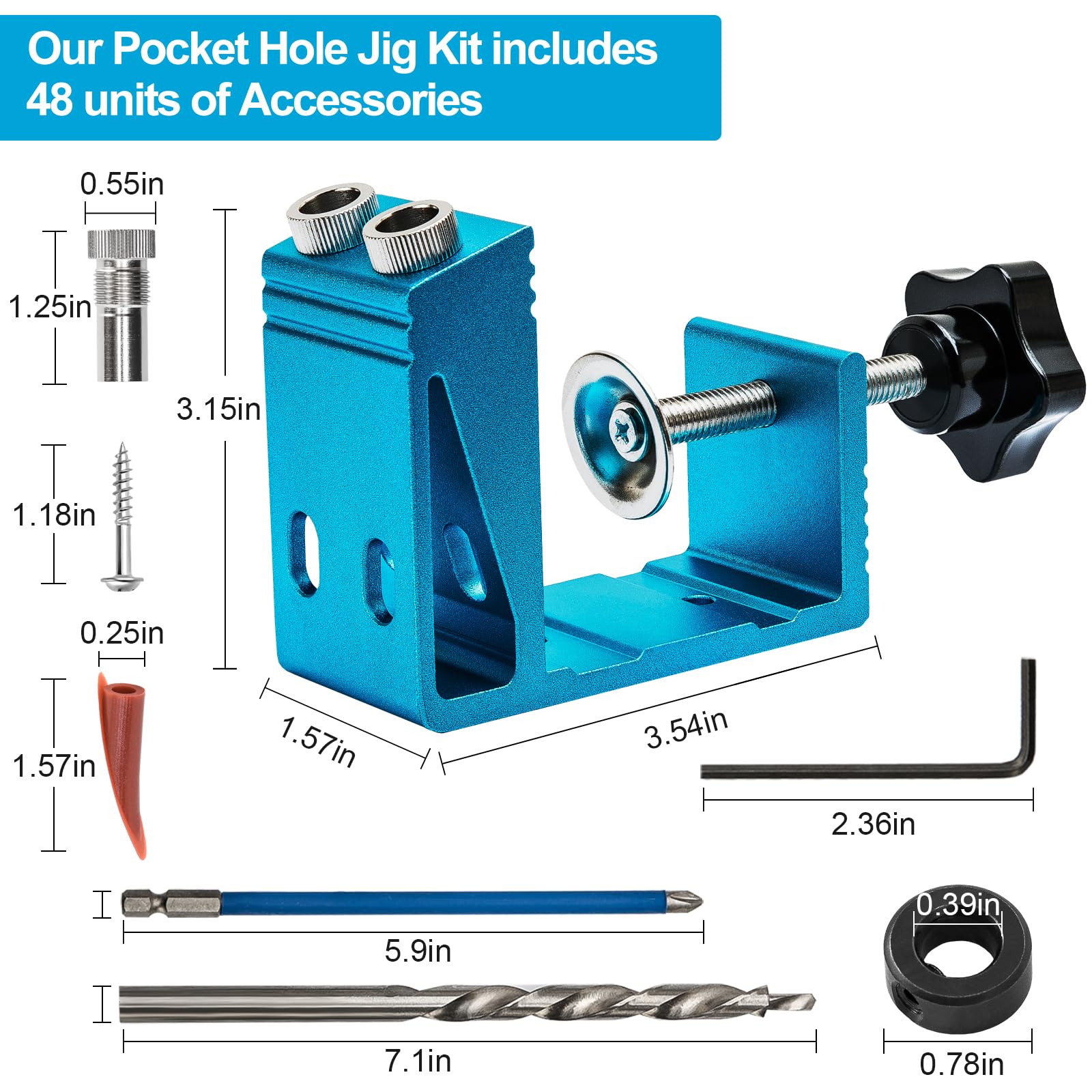 Included screws pack supports coarse and fine thread joinery.