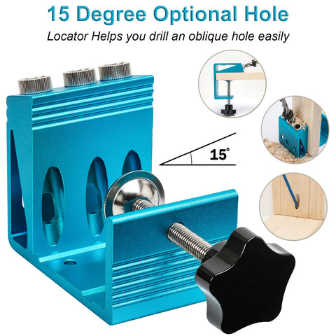 KingBaas pocket hole jig Step Drill Bit for clean, burr-free angled holes.