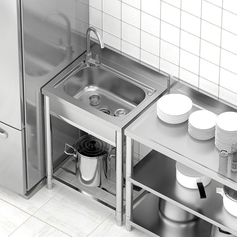 KINGBO free-standing sink top view shows compact dimensions for small spaces.