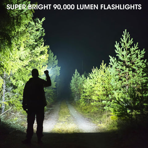 KINGCAESAR 3-pack flashlights side view highlighting battery display for power awareness