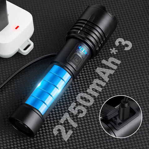 KINGCAESAR flashlight offers three modes: High, Medium, Strobe for versatility.