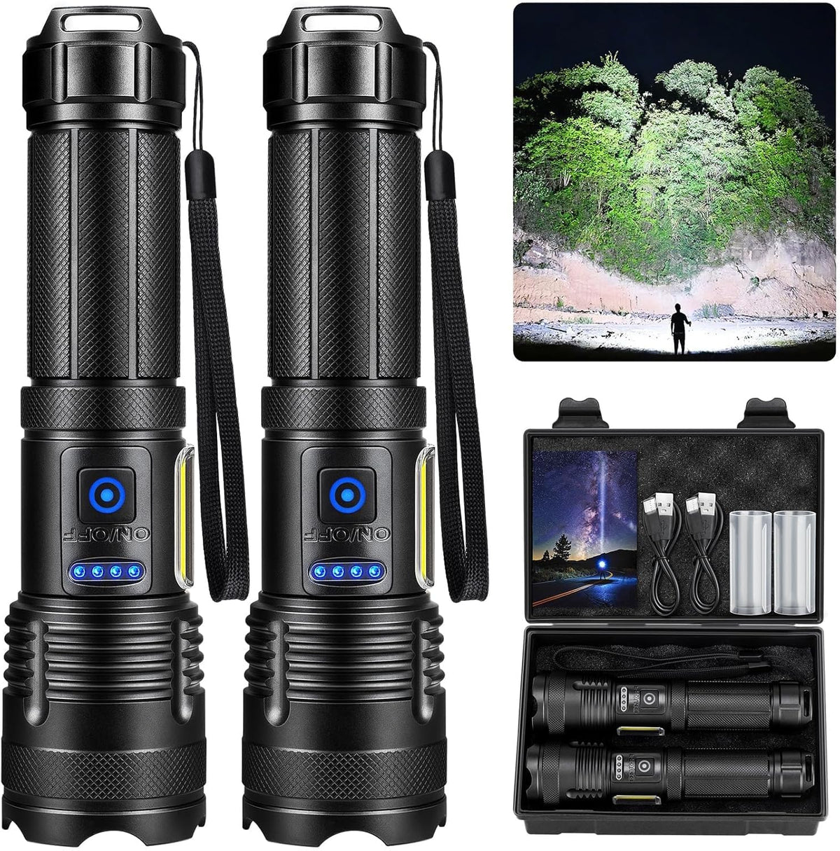 KINGCAESAR dual-pack flashlights offer bright illumination for home and outdoors