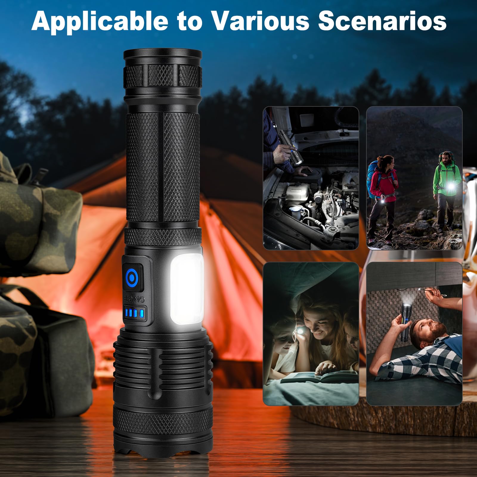 KINGCAESAR home emergency use demonstrates reliable lighting for power outages.