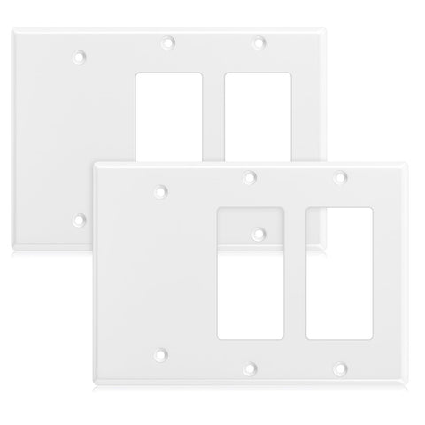 Kingdder three-gang wall plate in gloss white for a clean, modern look