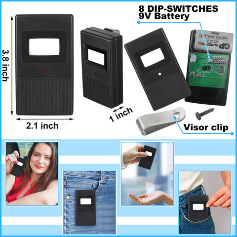 Two-pack with keychains offers convenient backup remotes.