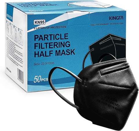 Folded Kingfa KN95 mask highlighting compact foldable design for portability