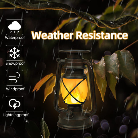 KINGLEAD IP65 waterproof lantern endures rain and sun for décor.