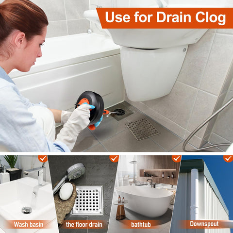 Kinglev Drain Auger snake end tape signals full retract and safe pull.