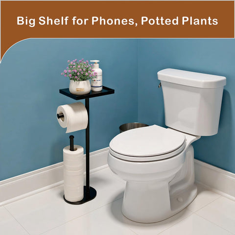 Kingmate black toilet paper holder with compact design saves space and adds minimalist style.