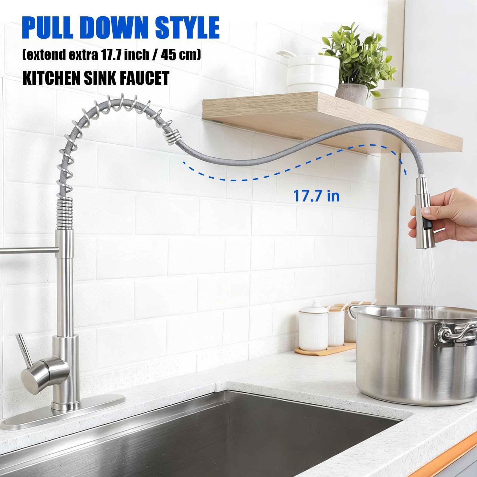 Kingo Home 360-degree swivel for flexible sink reach
