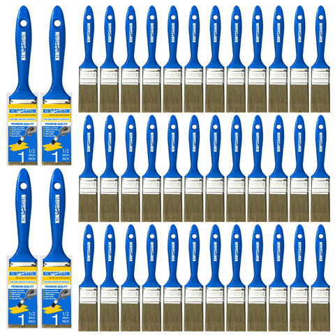 KingOrigin 1.5-inch flat brush set for smooth, even coverage on walls and furniture